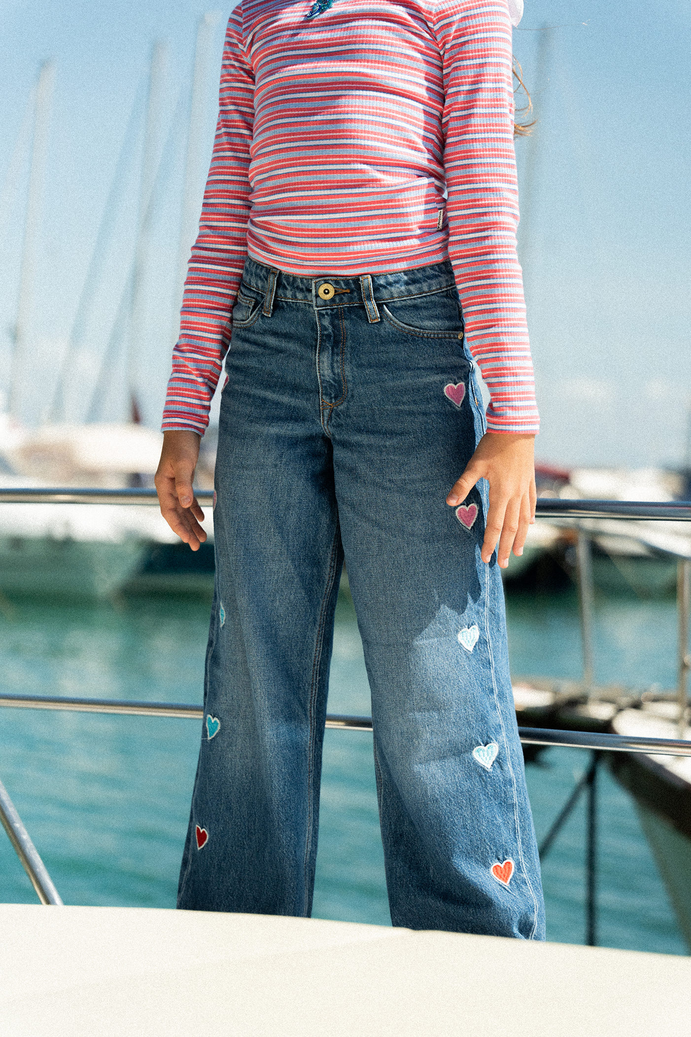 Mädchen Extra wide leg Jeans Cassie Hearts