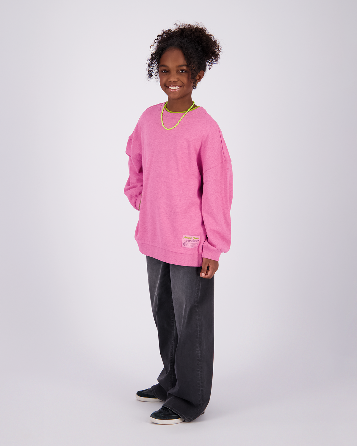 Mädchen Sweatshirt Icon melange round neck