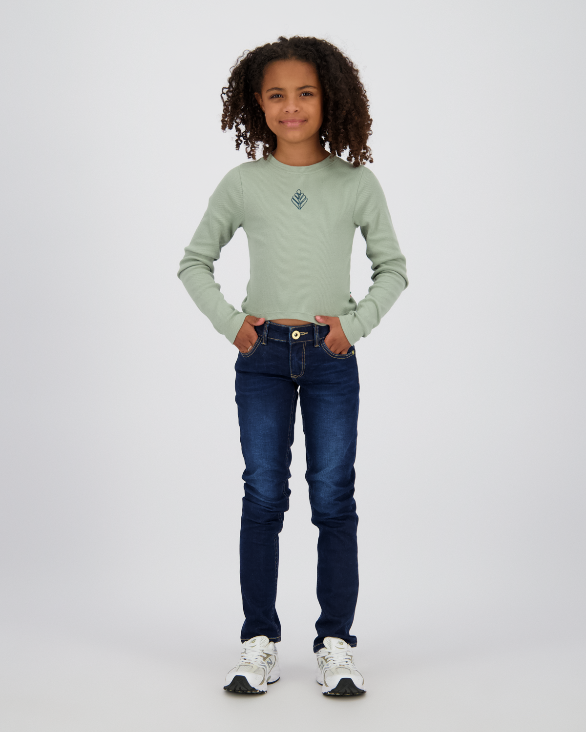 Top G-basic-crop rib longsleeve