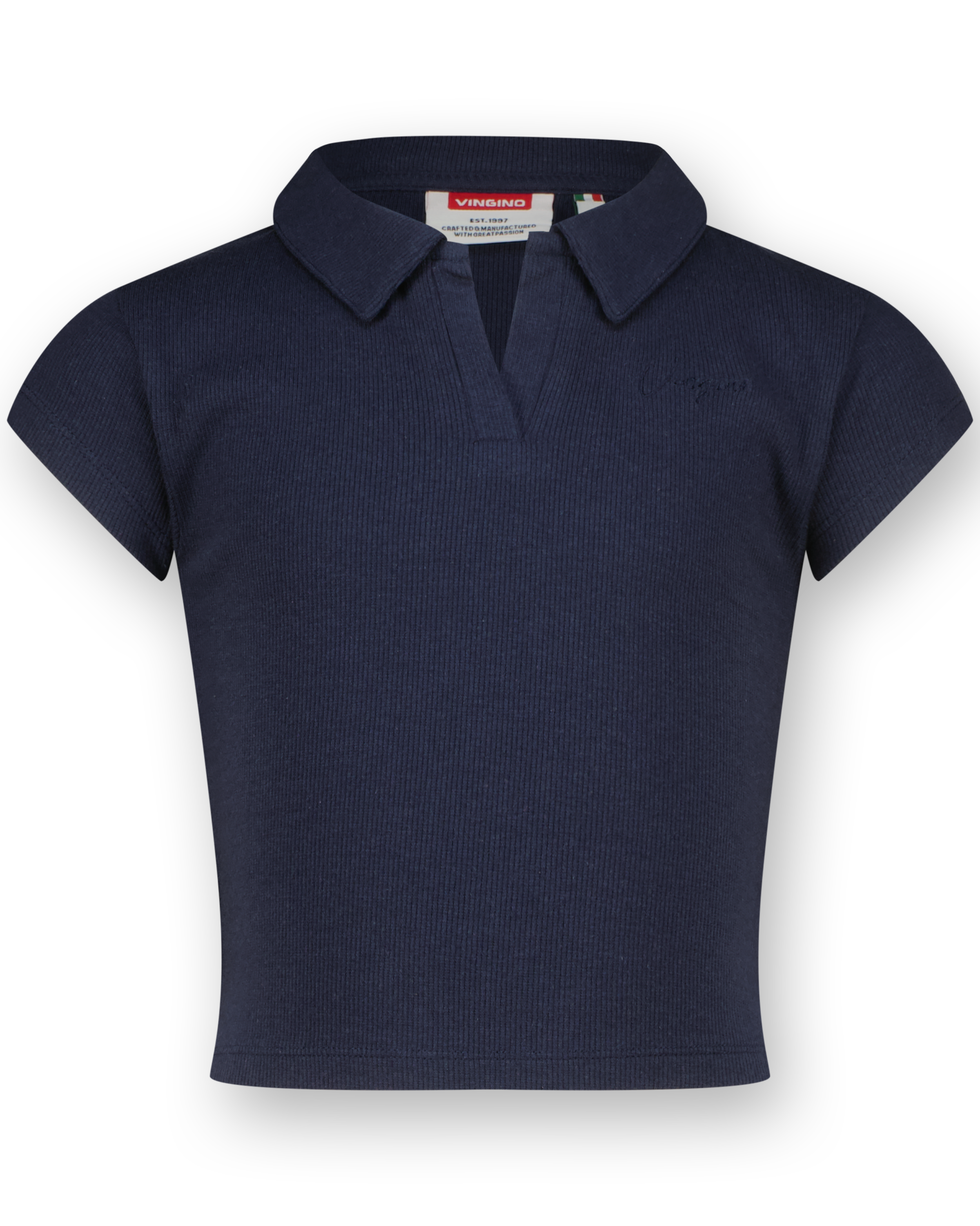 Top G-Basic-Crop Rib Polo