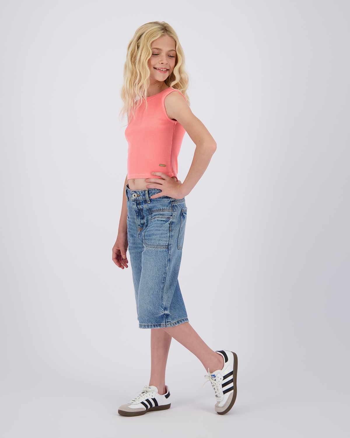 T-shirt Basic-Crop Rib Tee