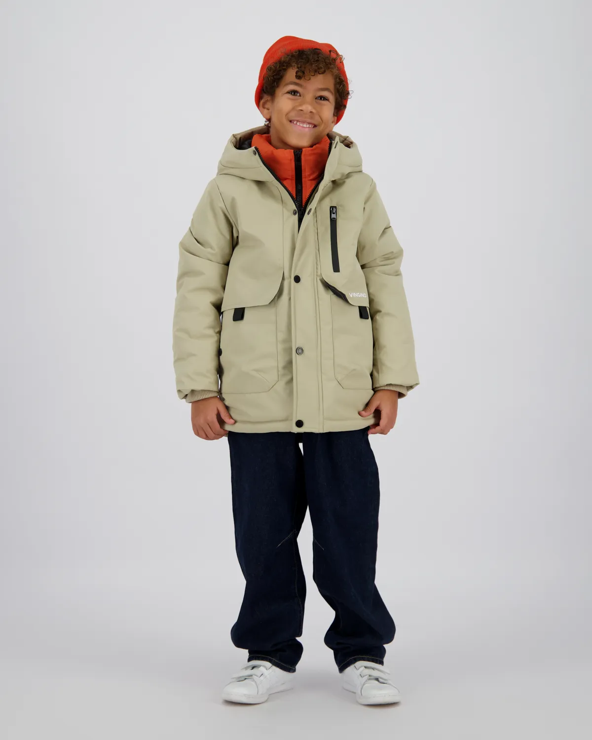 Jungen Long Jacke Tharpa | Braun