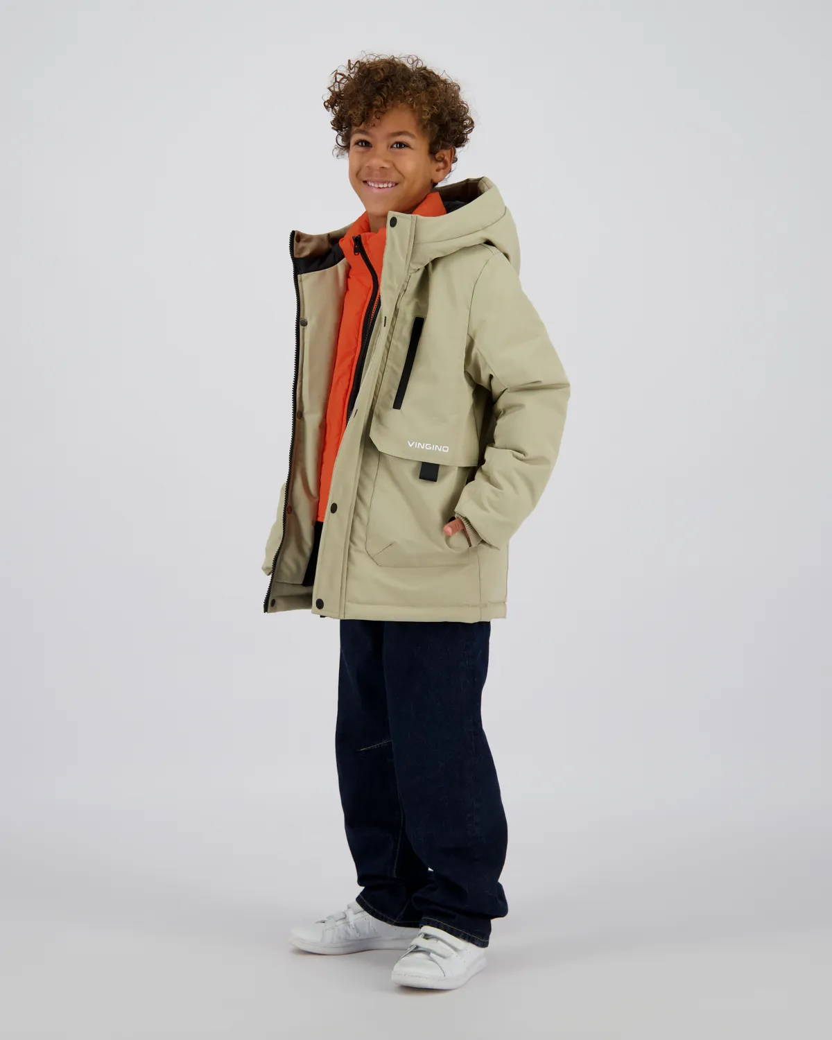 Jungen Long Jacke Tharpa | Braun