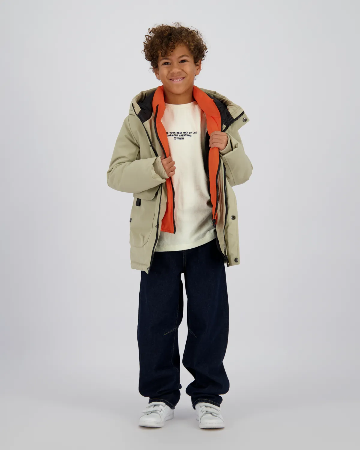 Jungen Long Jacke Tharpa | Braun
