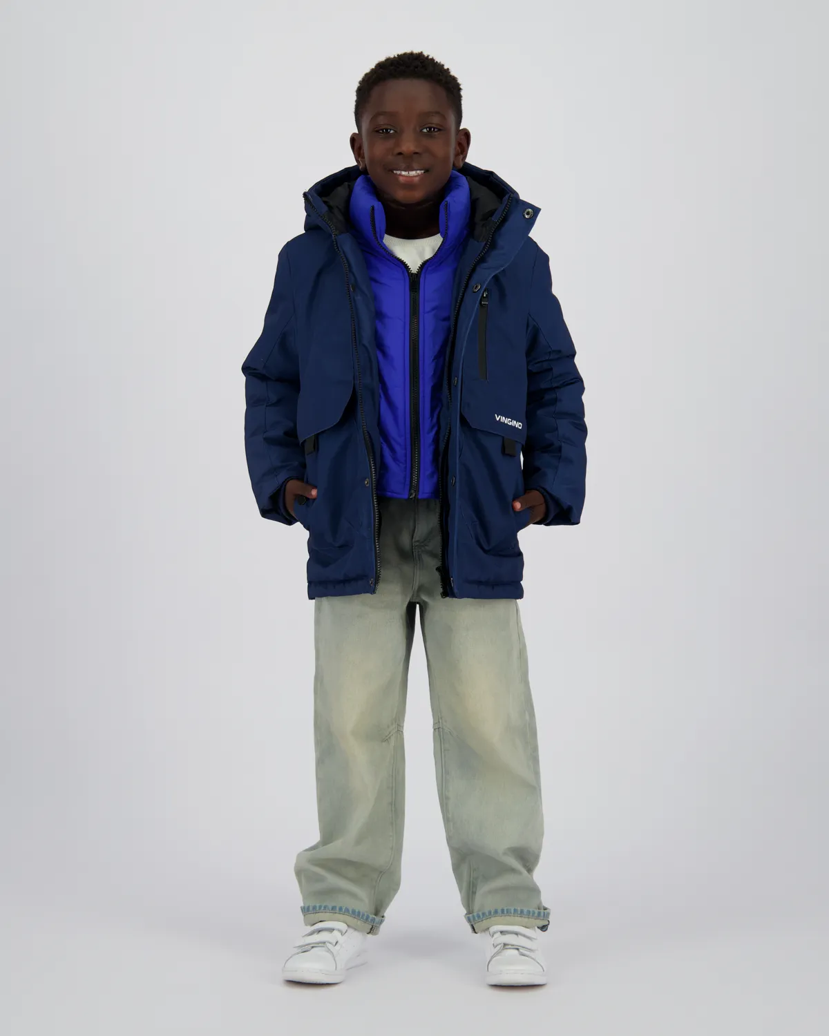 Jungen Long Jacke Tharpa | Blau