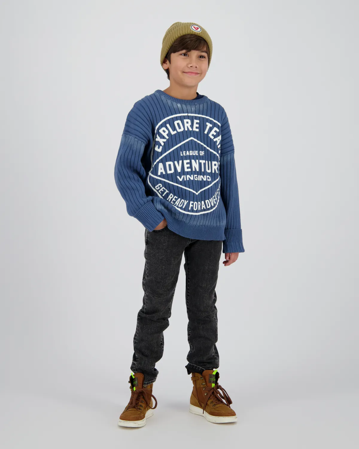 Jungen Slim Jeans Damian | Grau