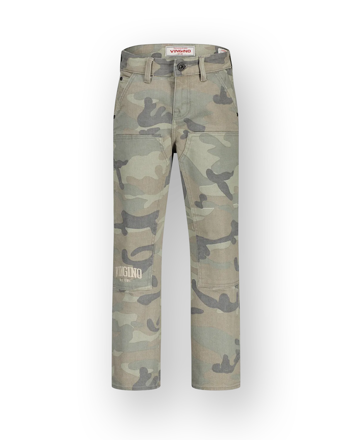 Jungen Relaxed Jeans Gino camo worker | Grün