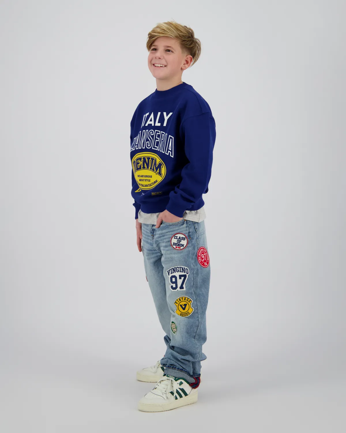 Jungen Baggy Jeans Kit badge | Blau