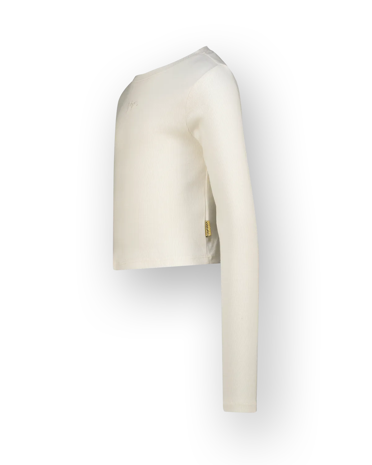 Mädchen T-shirt Basic crop rib top | Weiß