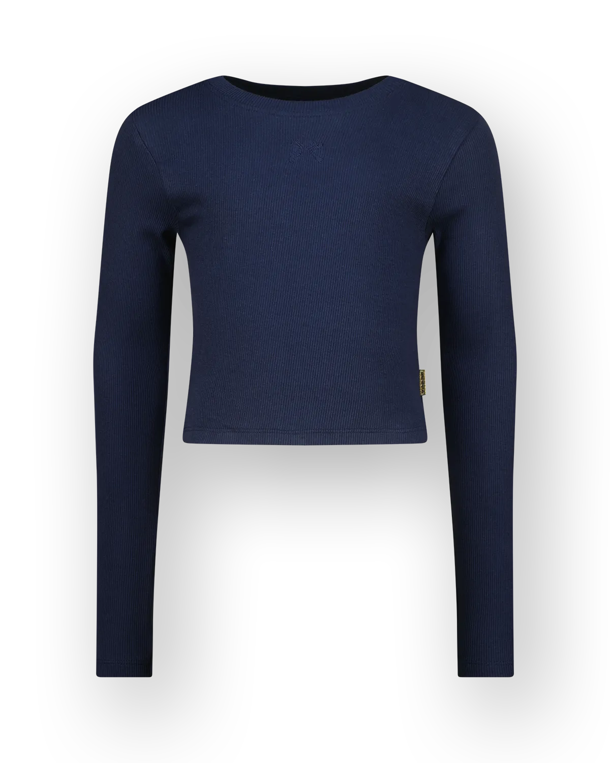 Mädchen T-shirt Basic crop rib top | Blau