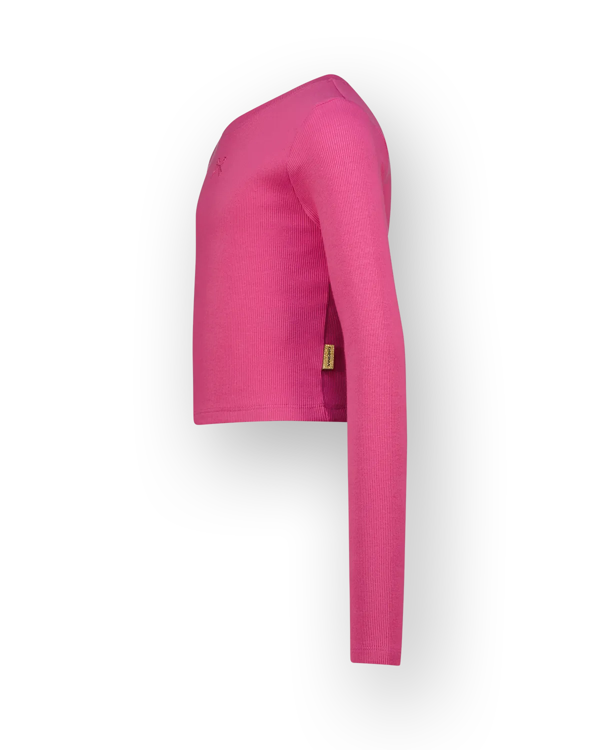 Mädchen T-shirt Basic crop rib top | Rosa