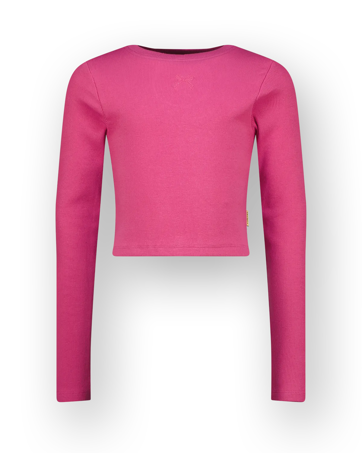 Mädchen T-shirt Basic crop rib top | Rosa