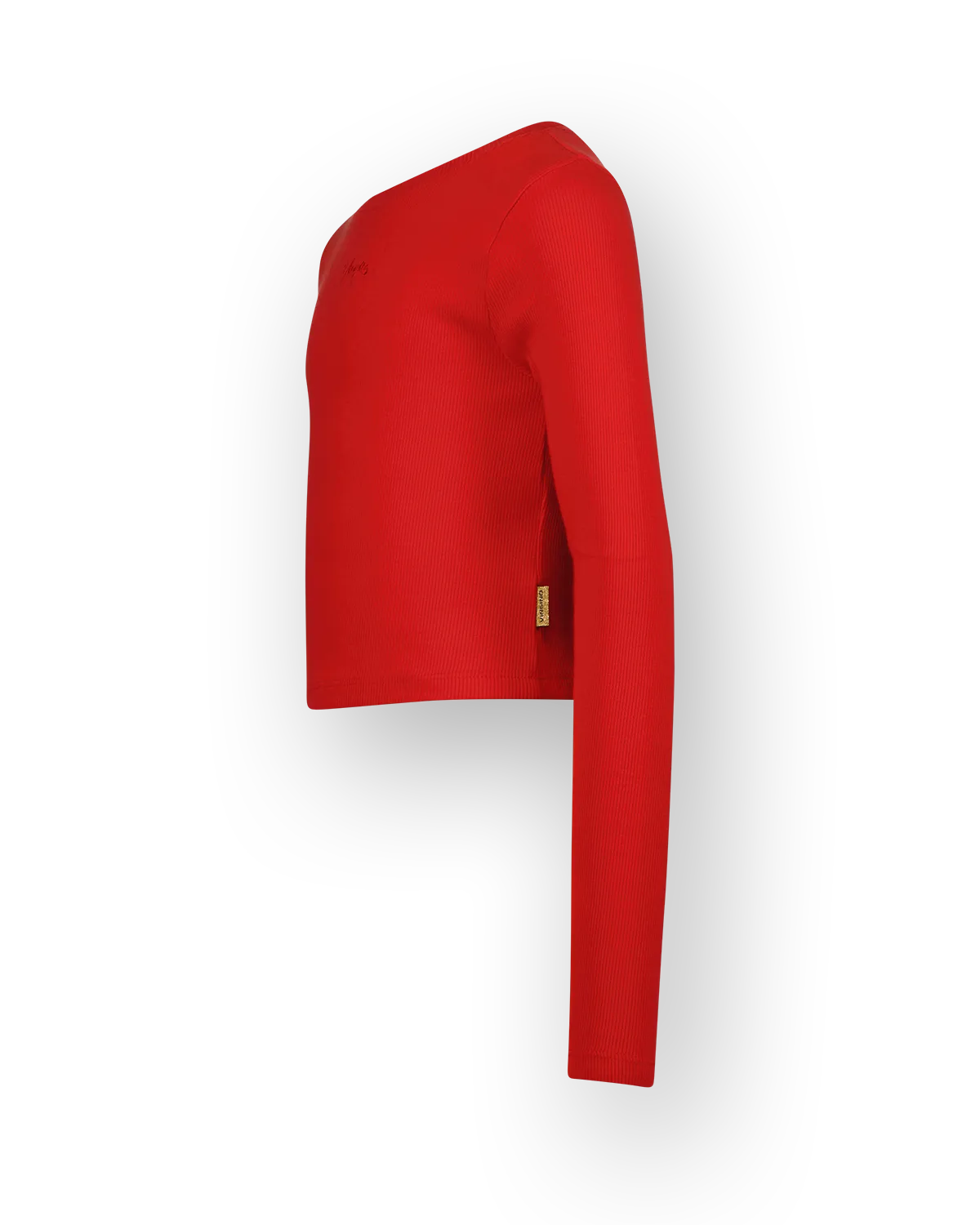 Mädchen T-shirt Basic crop rib top | Rot