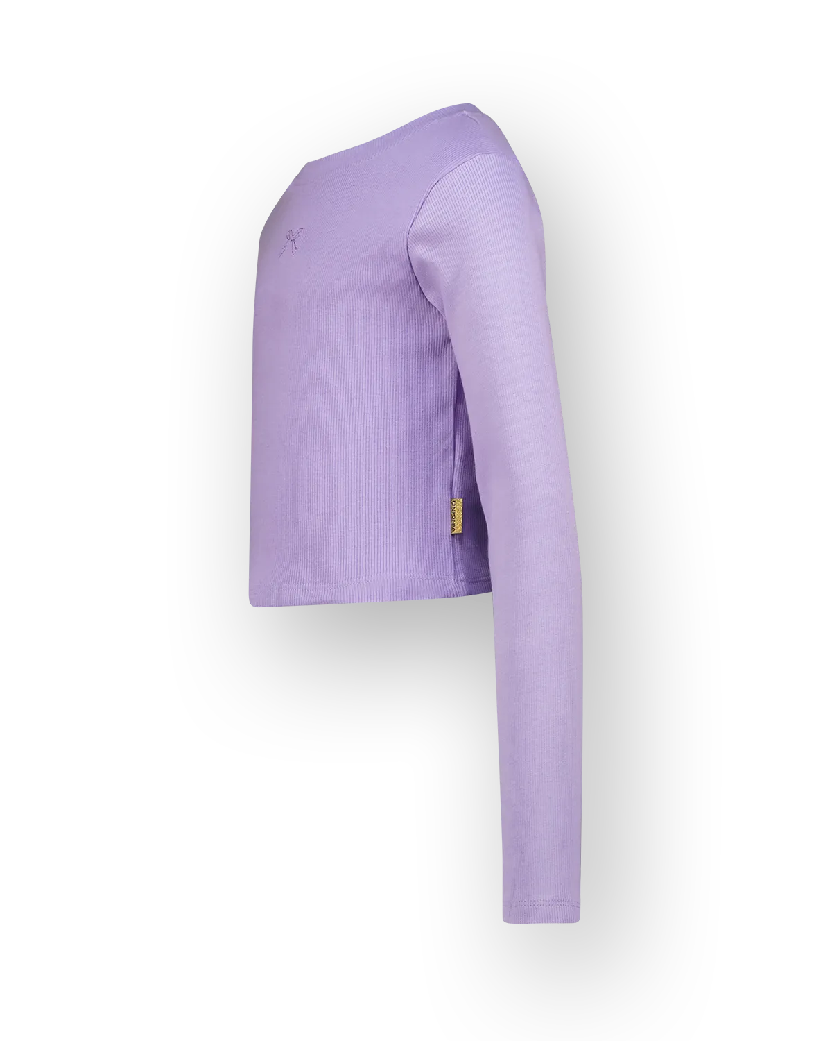 Mädchen T-shirt Basic crop rib top | Lila