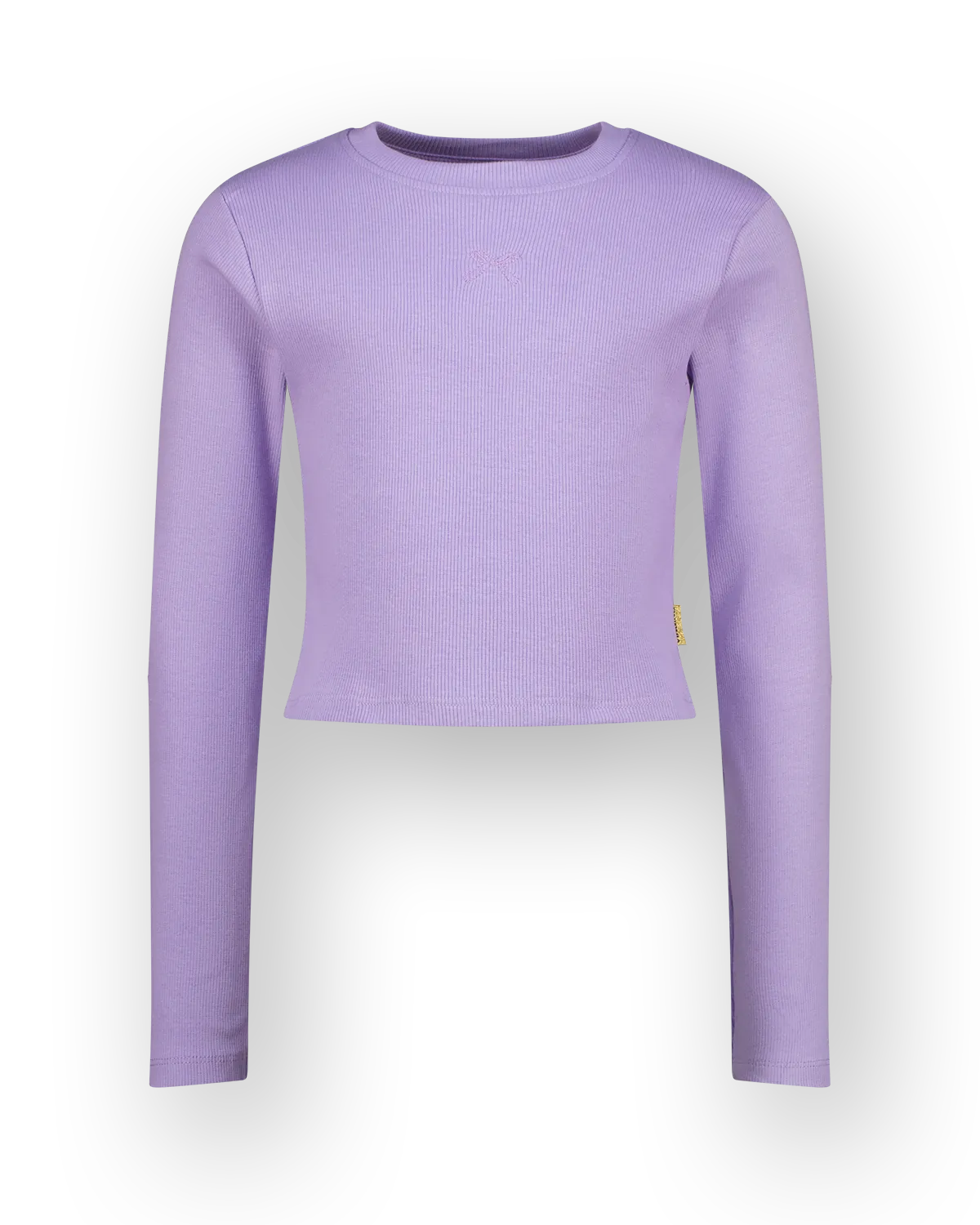 Mädchen T-shirt Basic crop rib top | Lila