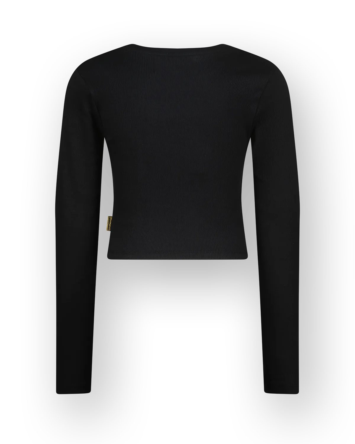 Mädchen T-shirt Basic crop rib top | Schwarz