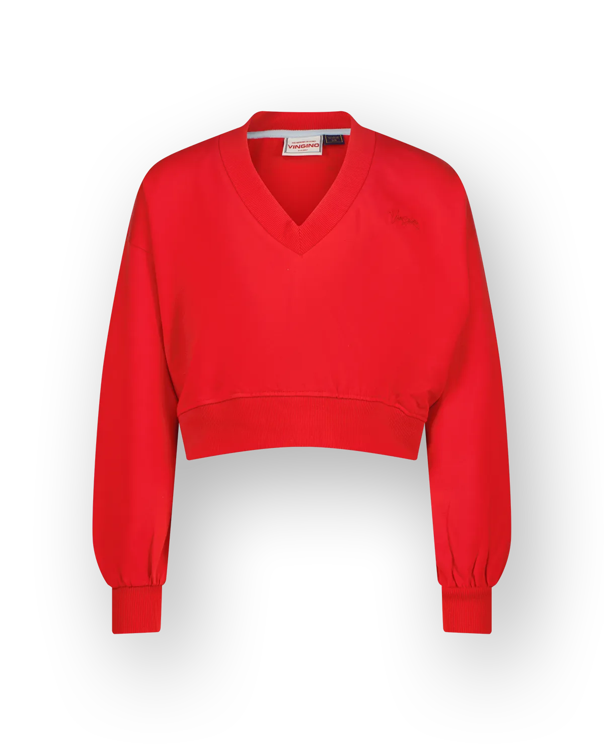 Mädchen Sweatshirt Basic-V neck | Rot
