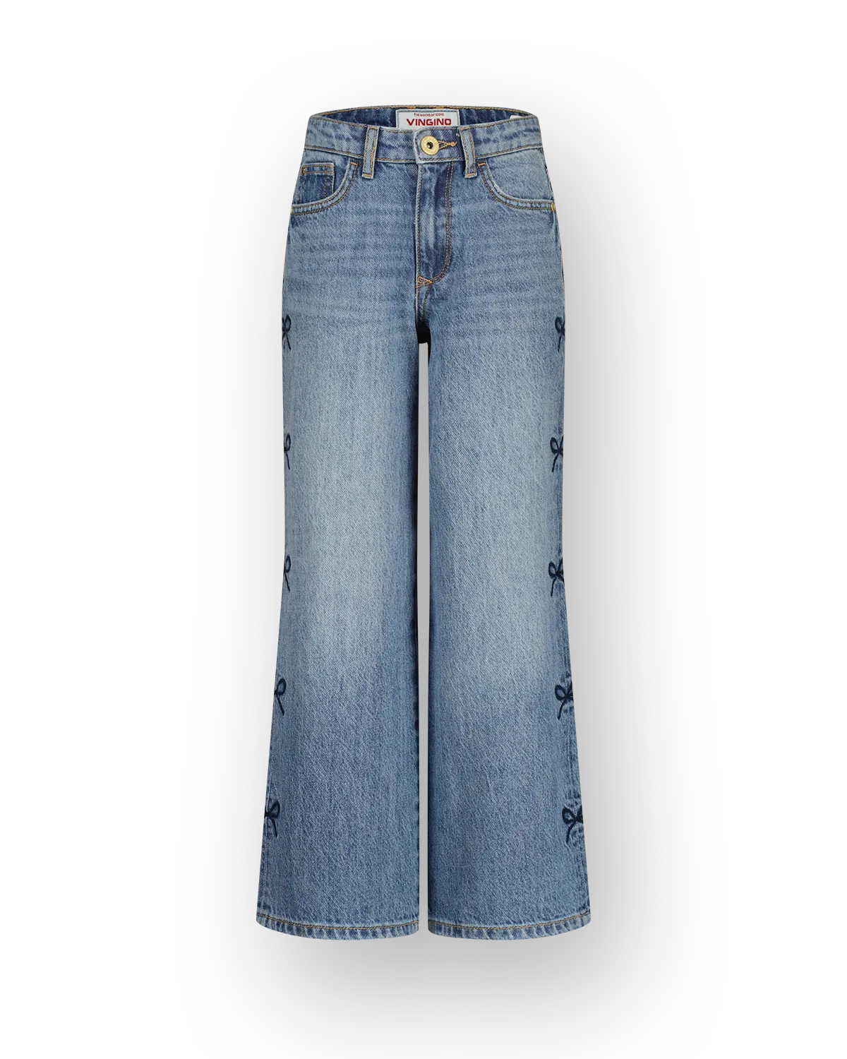 Mädchen Extra wide leg Jeans Cassie Bow | Blau