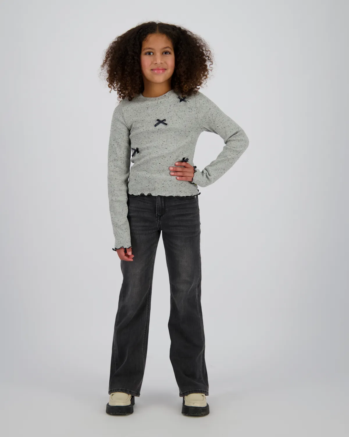 Mädchen Straight flare Jeans Claire | Grau