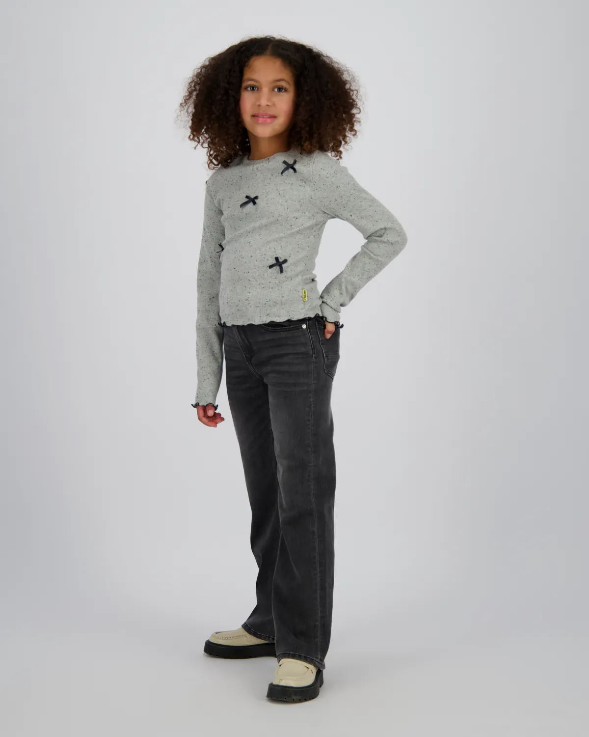 Mädchen Straight flare Jeans Claire | Grau