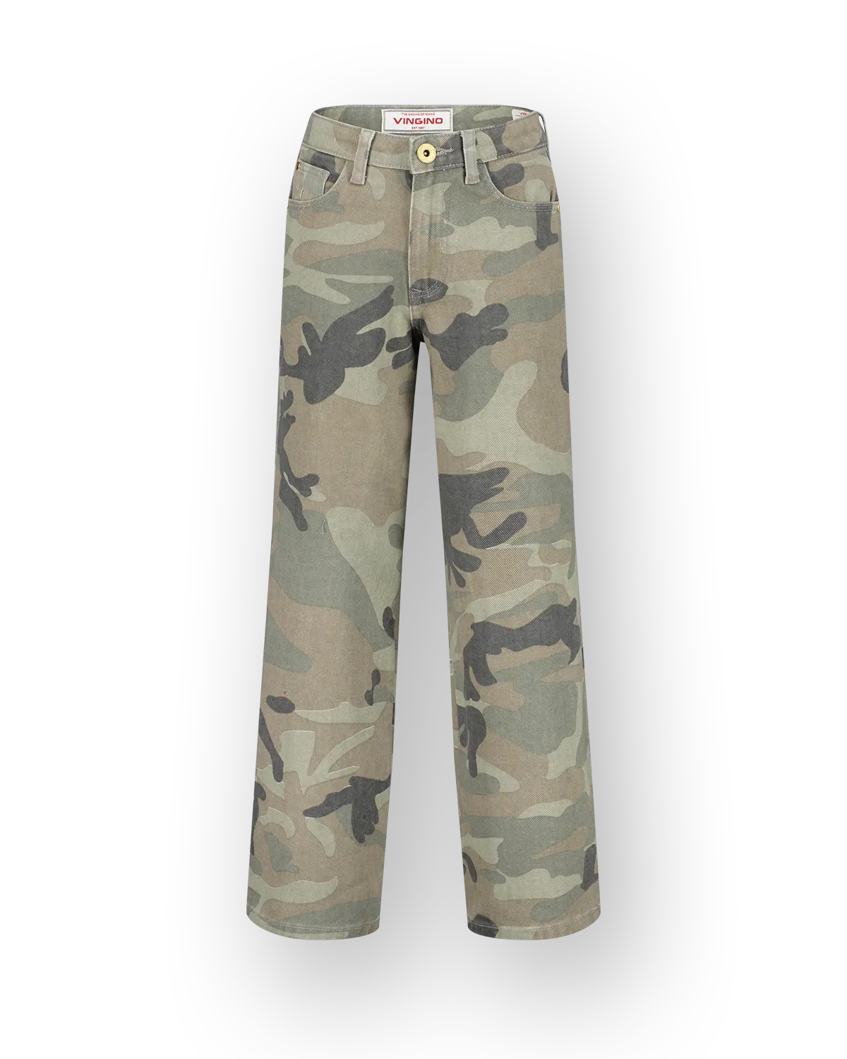 Mädchen Extra wide leg Jeans Cassie Camo | Grün