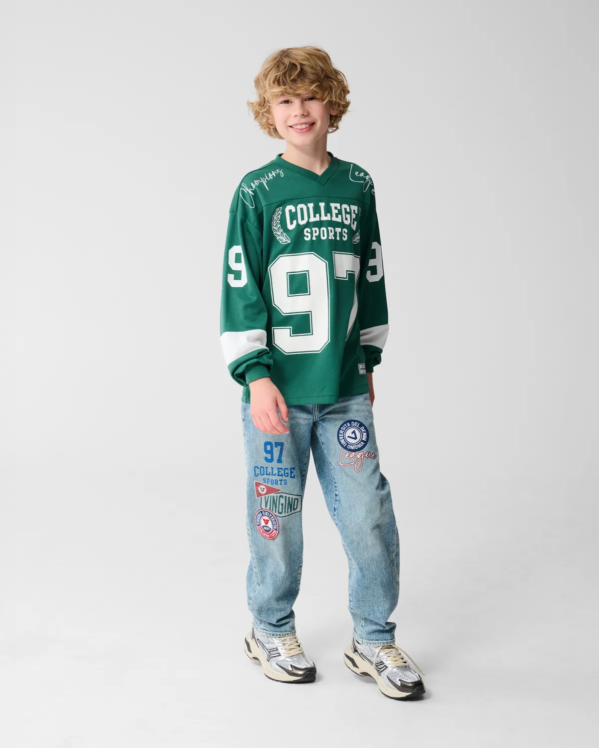 Jungen Baggy Jeans Karter badge | Blau