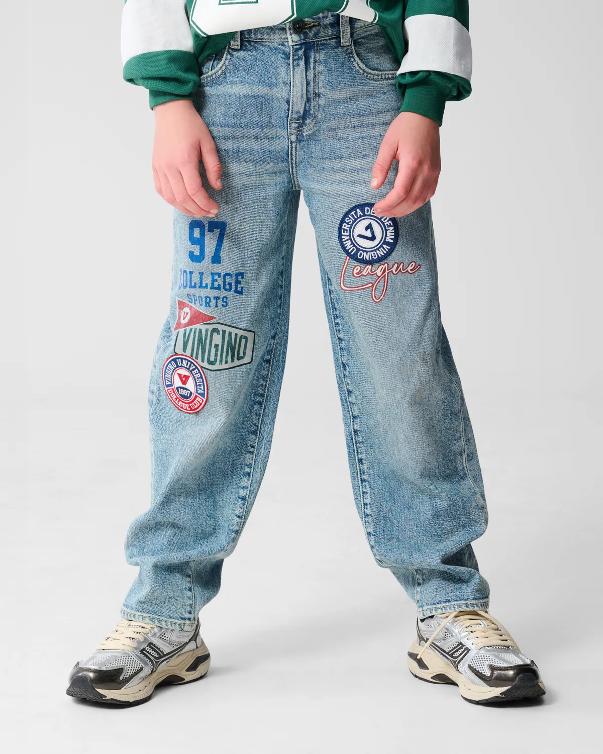 Jungen Baggy Jeans Karter badge | Blau