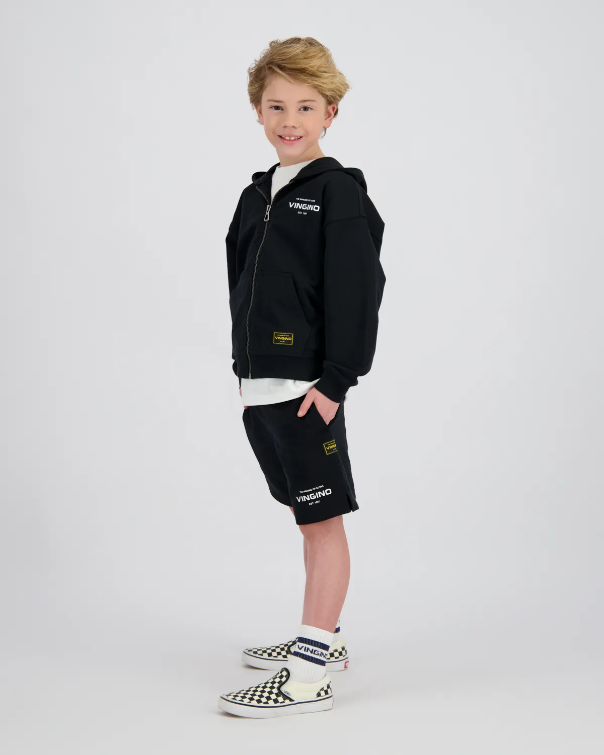 Jungen Vest Basic-Vest | Schwarz