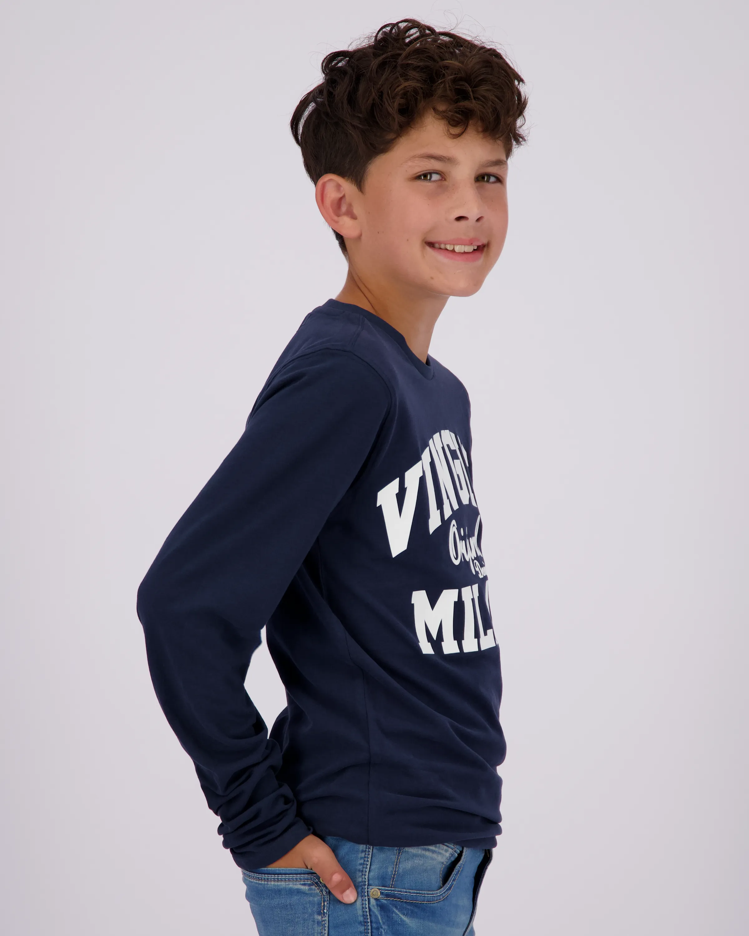Jungen Classic logo Longsleeve | Blau