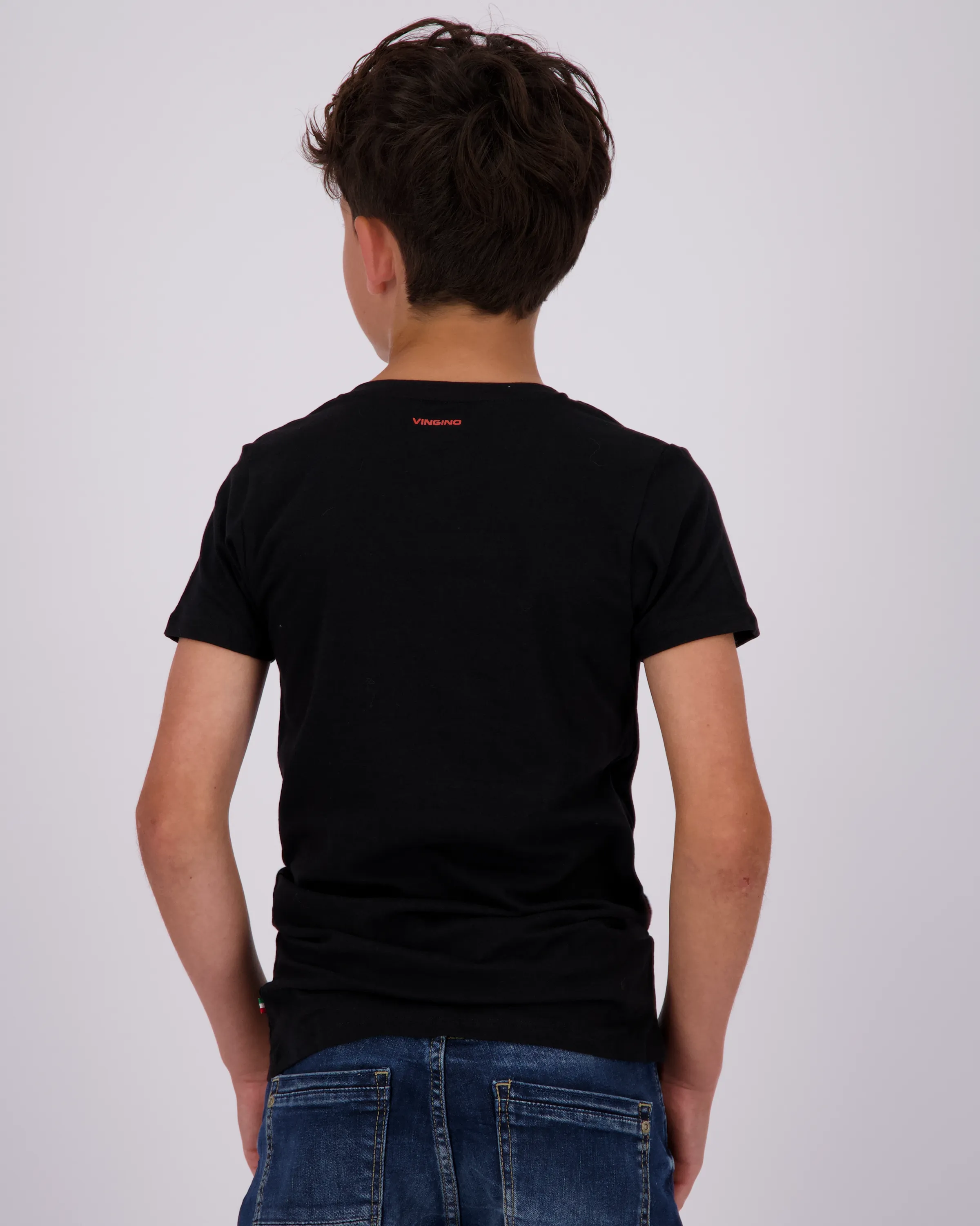 Jungen T-shirt V-neck 2 pack | Schwarz