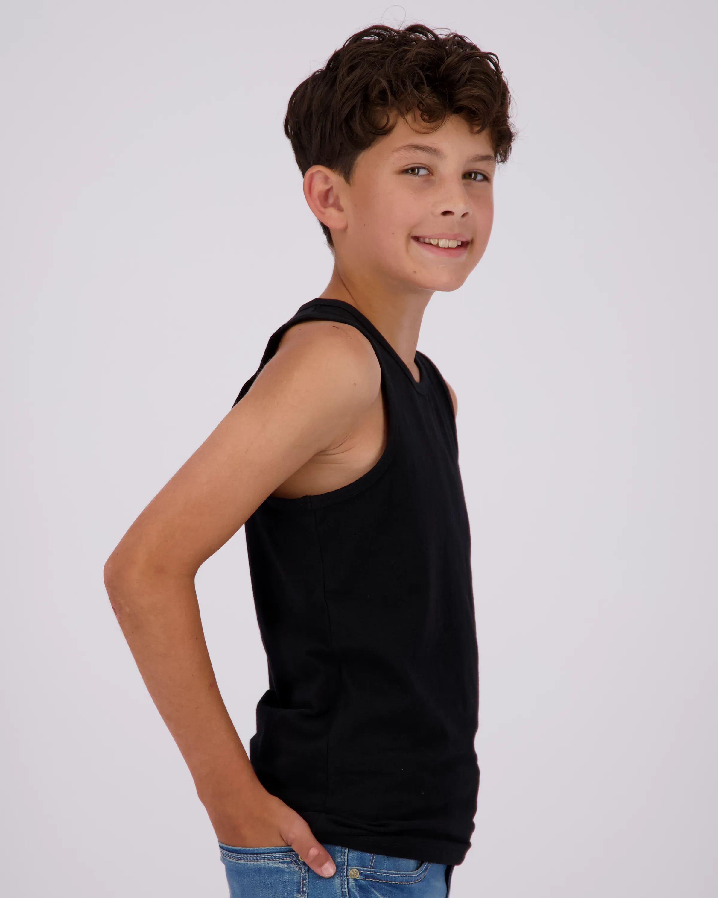 Jungen Boys tank 2 pack | Schwarz
