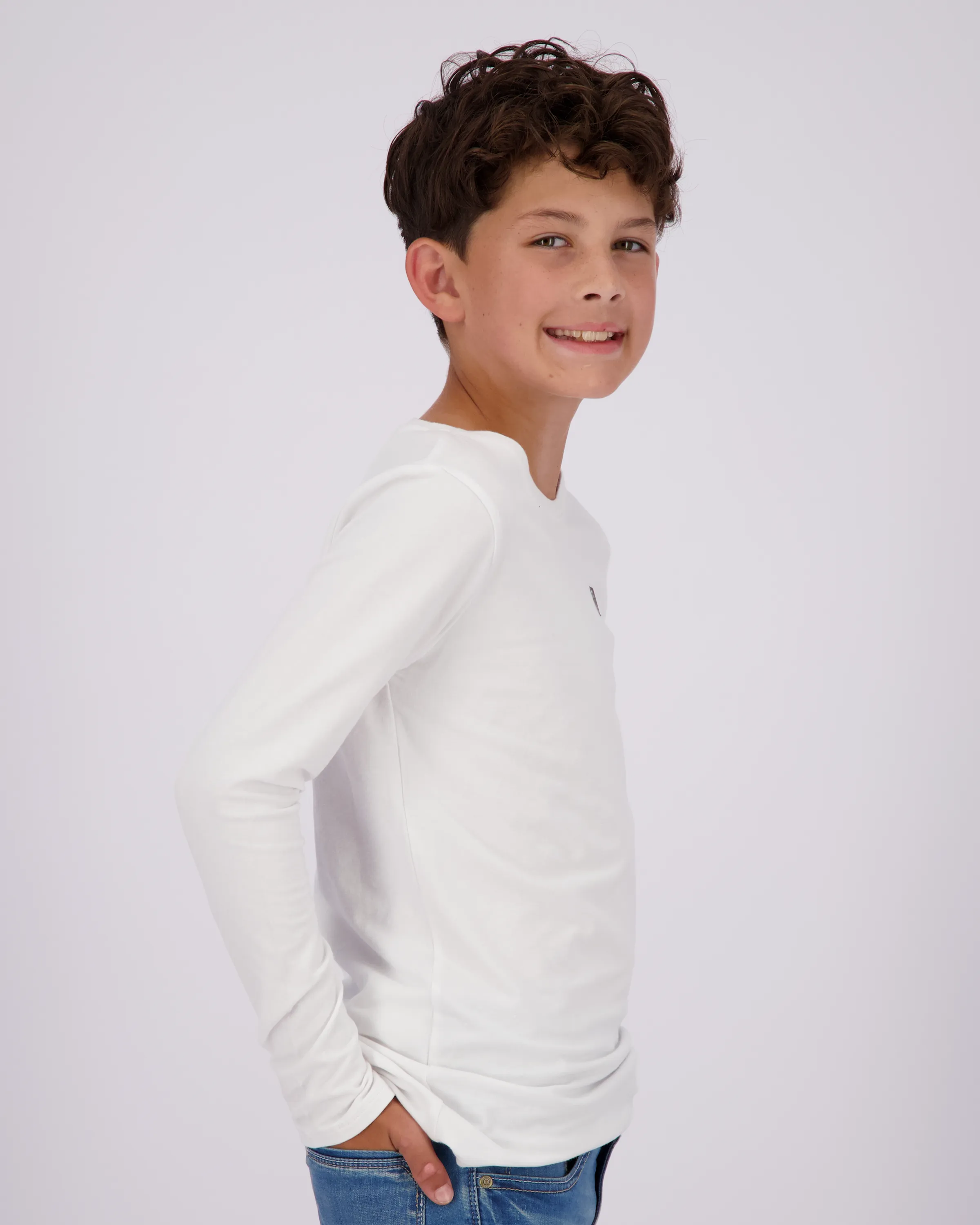 Jungen Basic Longsleeve | Weiß