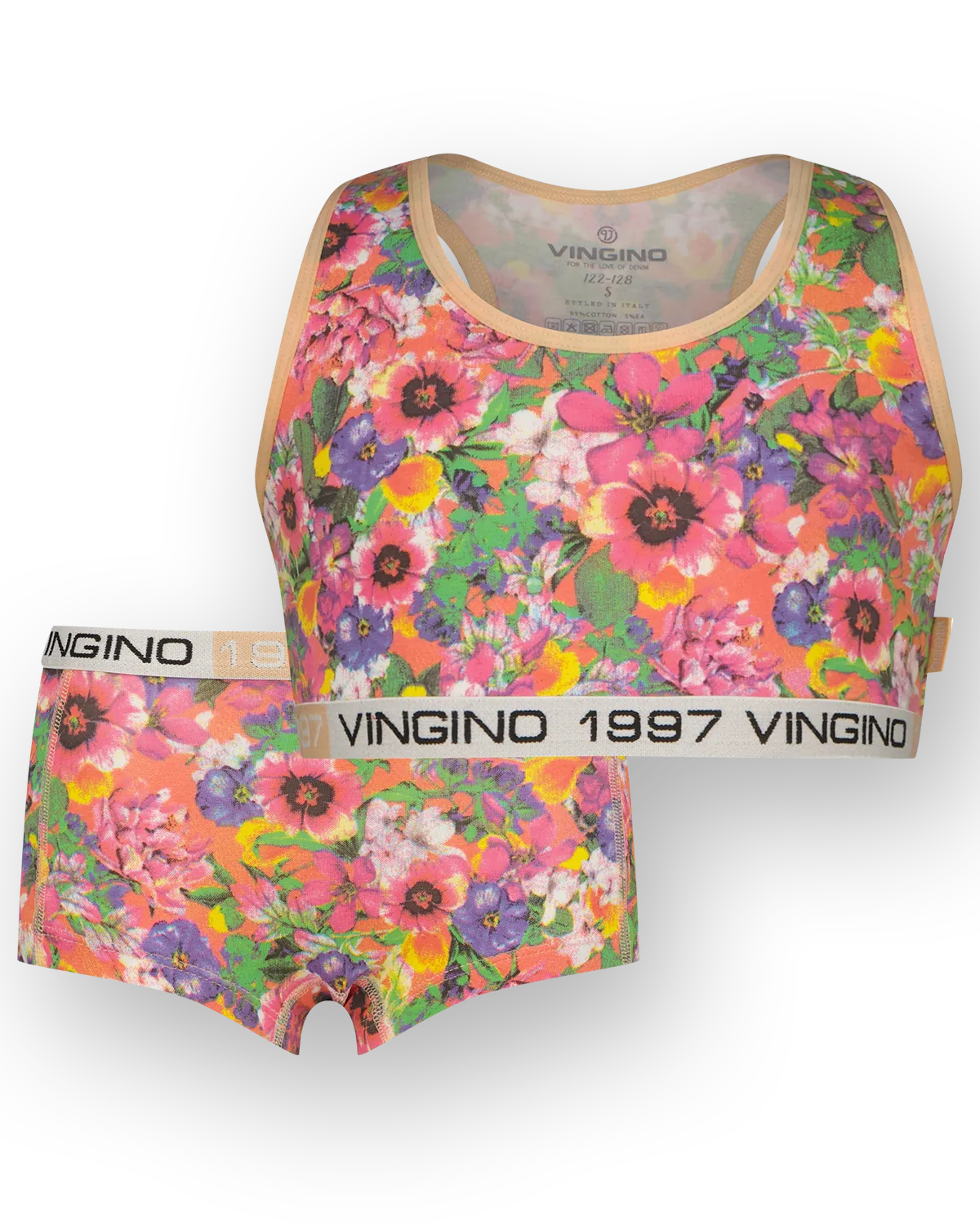 Mädchen Unterwäsche-Set G-SO25-7 flower top set | Rosa