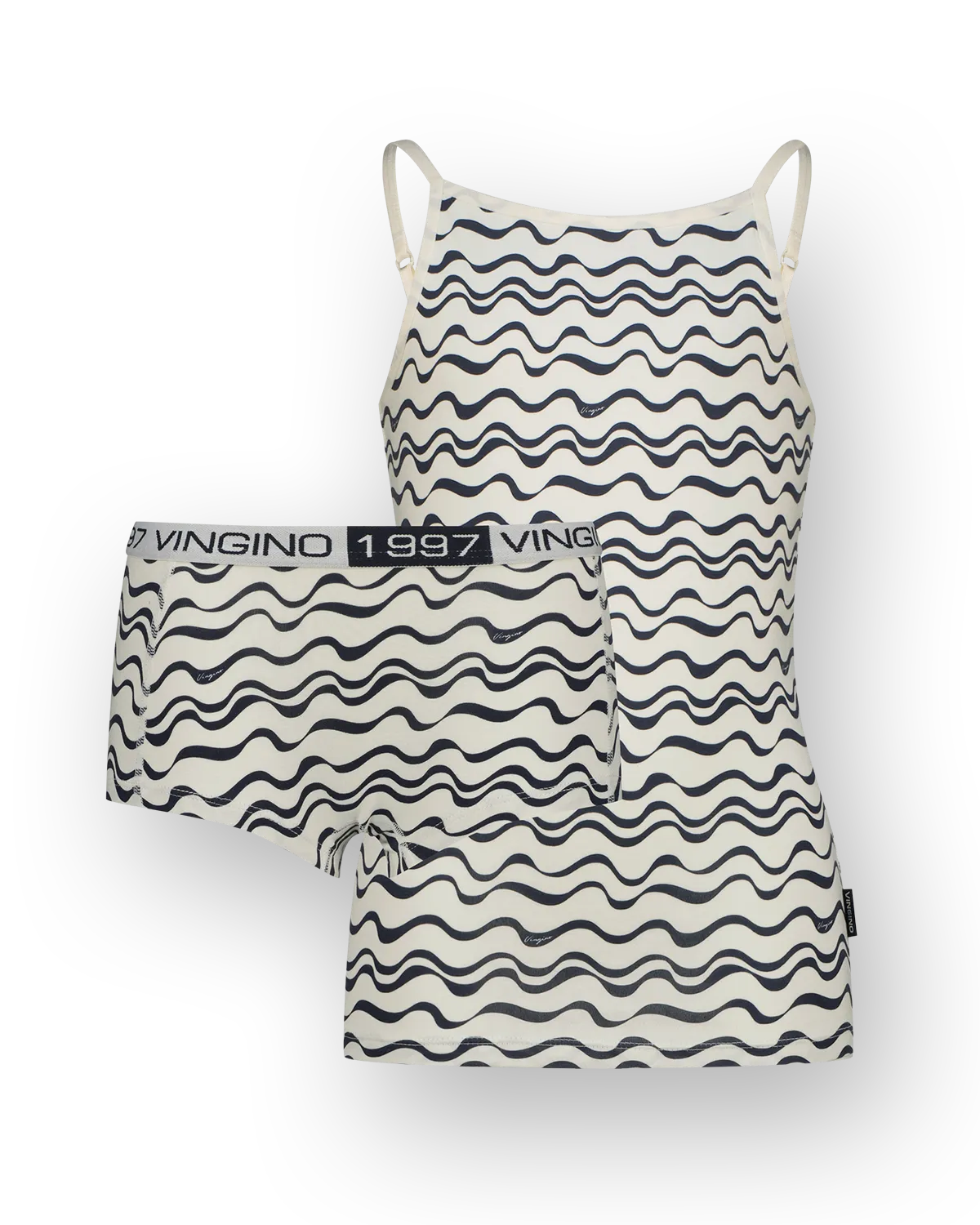 Mädchen Unterwäsche-Set G-SO25-5 stripe singlet set | Weiß