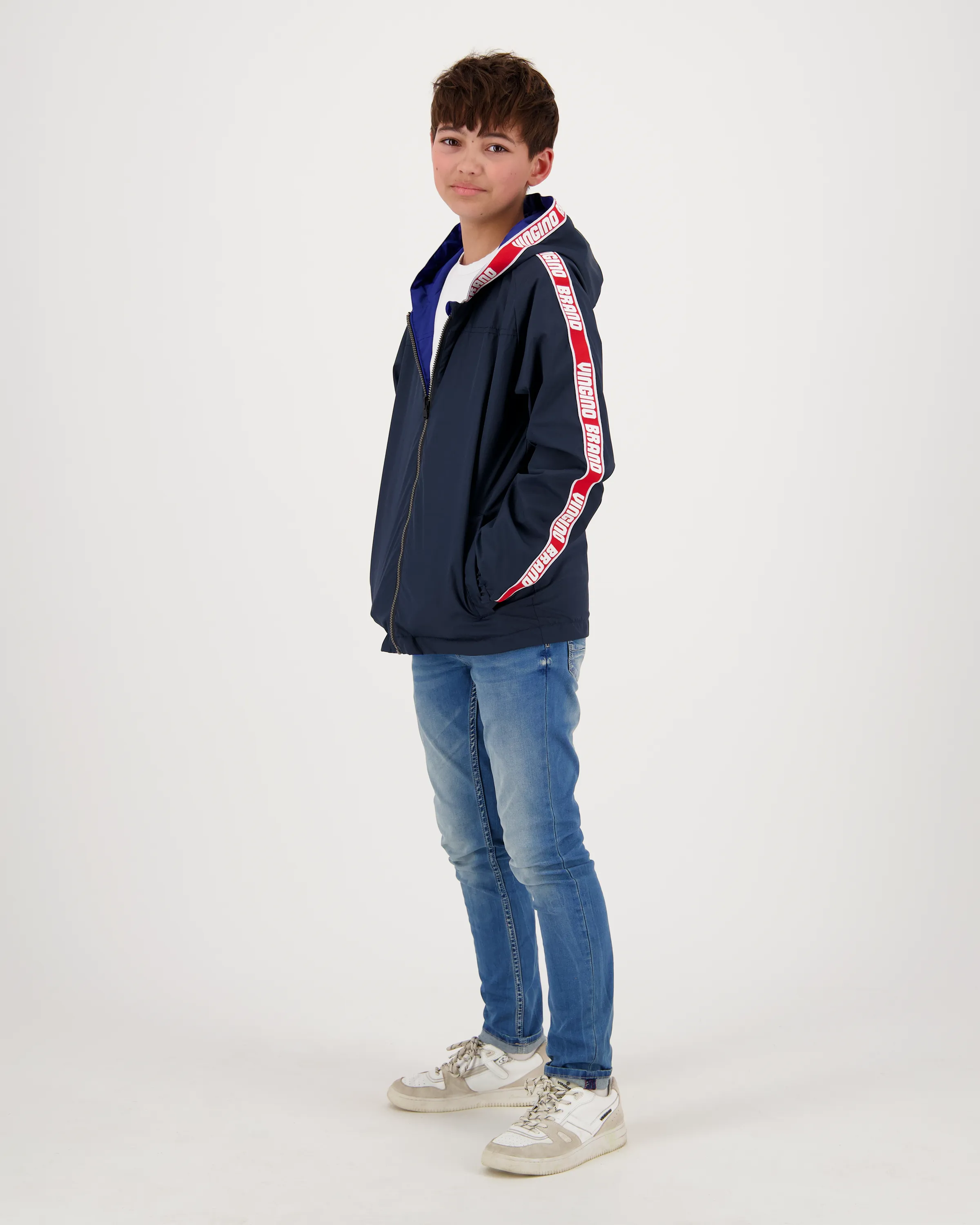 Jungen Reversible Jacke Tape | Blau