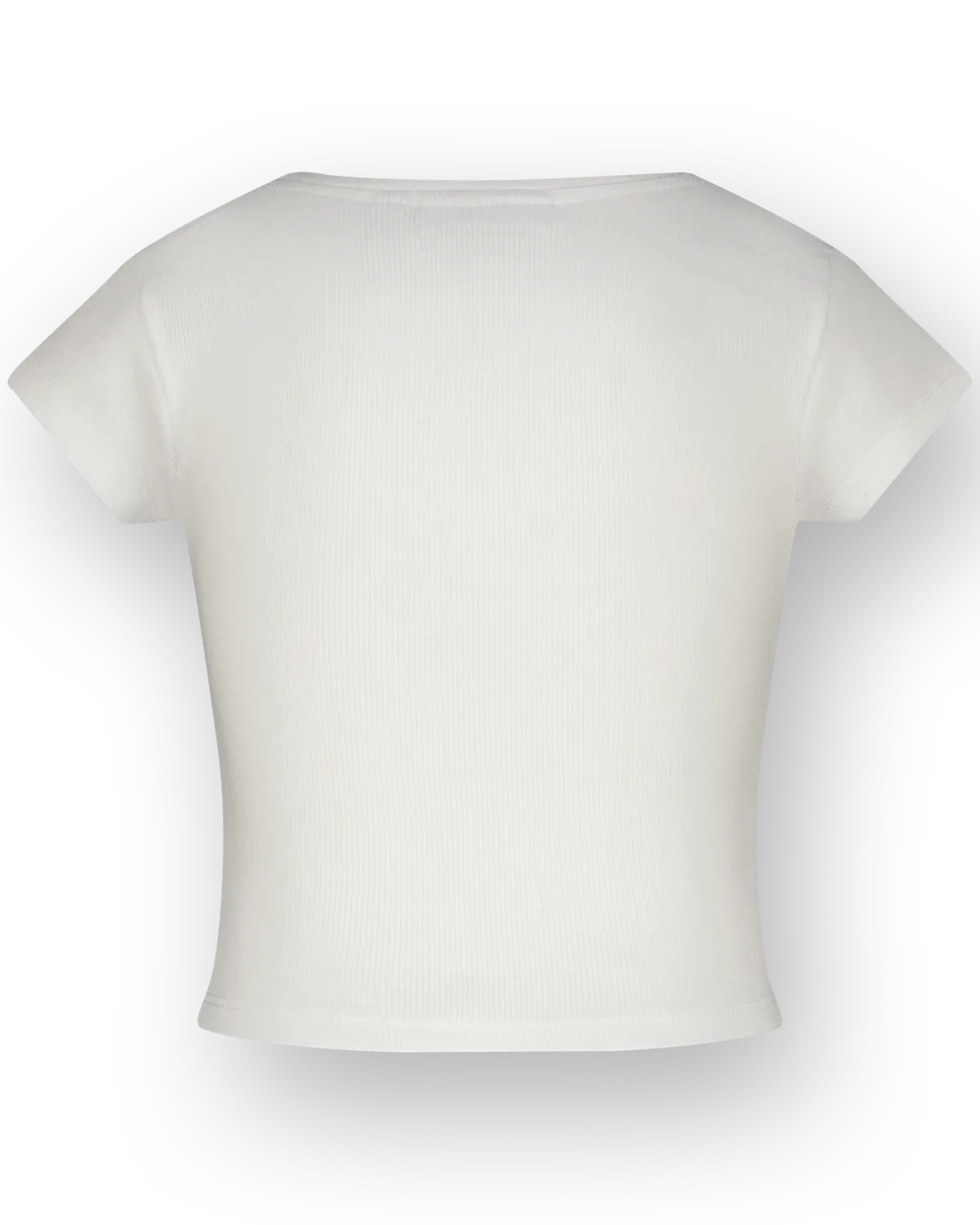 Mädchen T-shirt Basic-Crop Rib Tee | Weiß