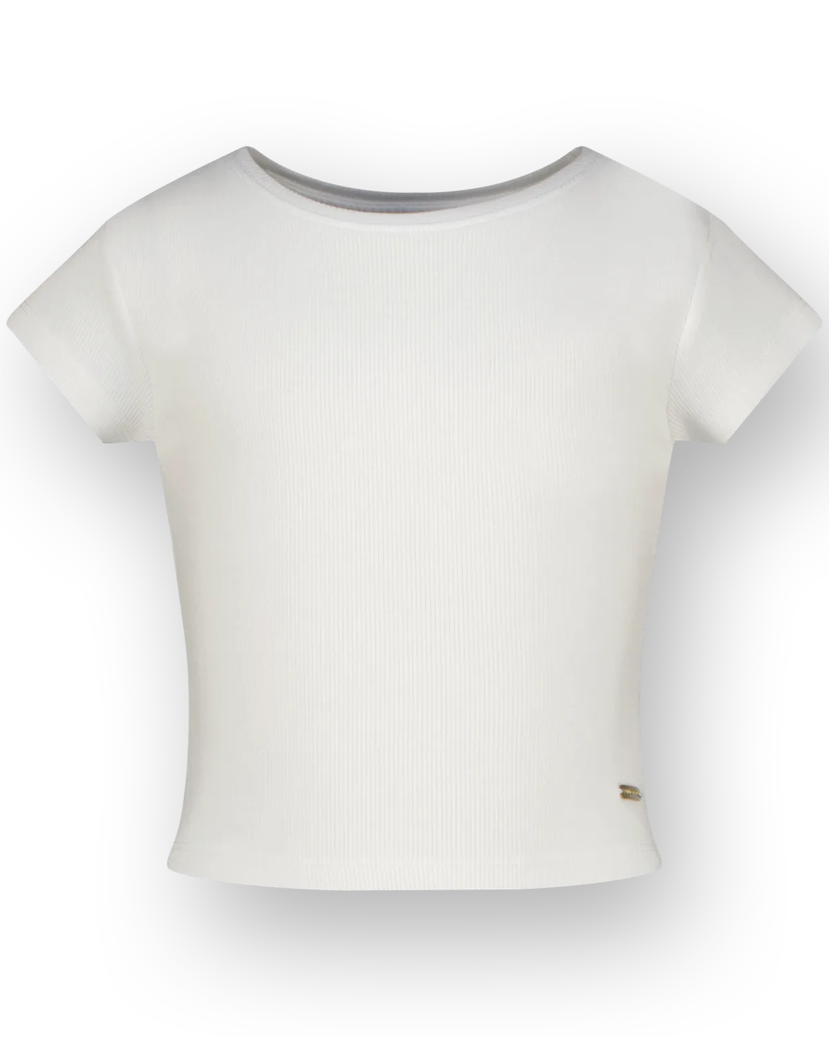 Mädchen T-shirt Basic-Crop Rib Tee | Weiß