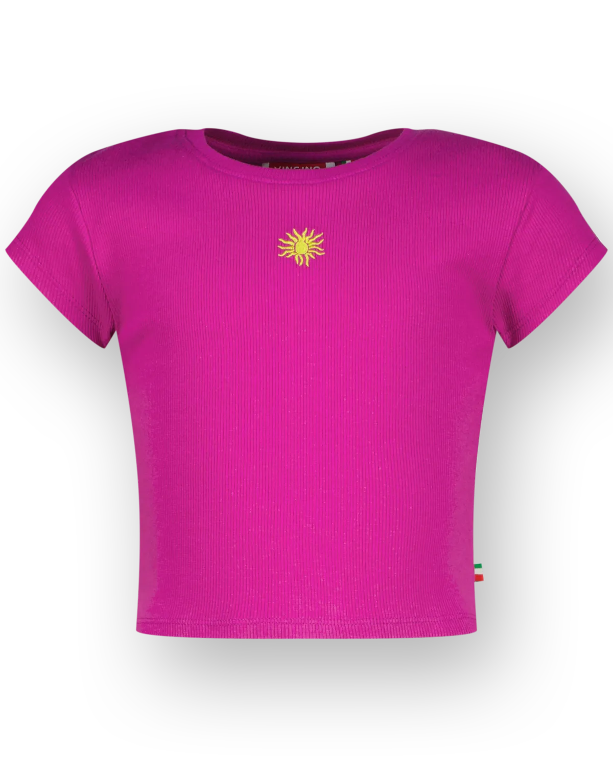 Mädchen T-shirt Basic-Crop Rib Tee | Rosa