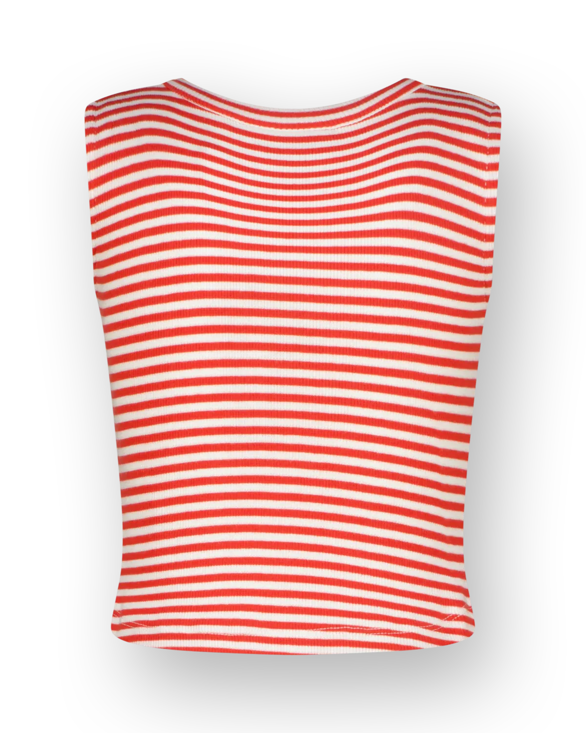 Mädchen Top Basic-Crop Rib Top Stripe | Rot