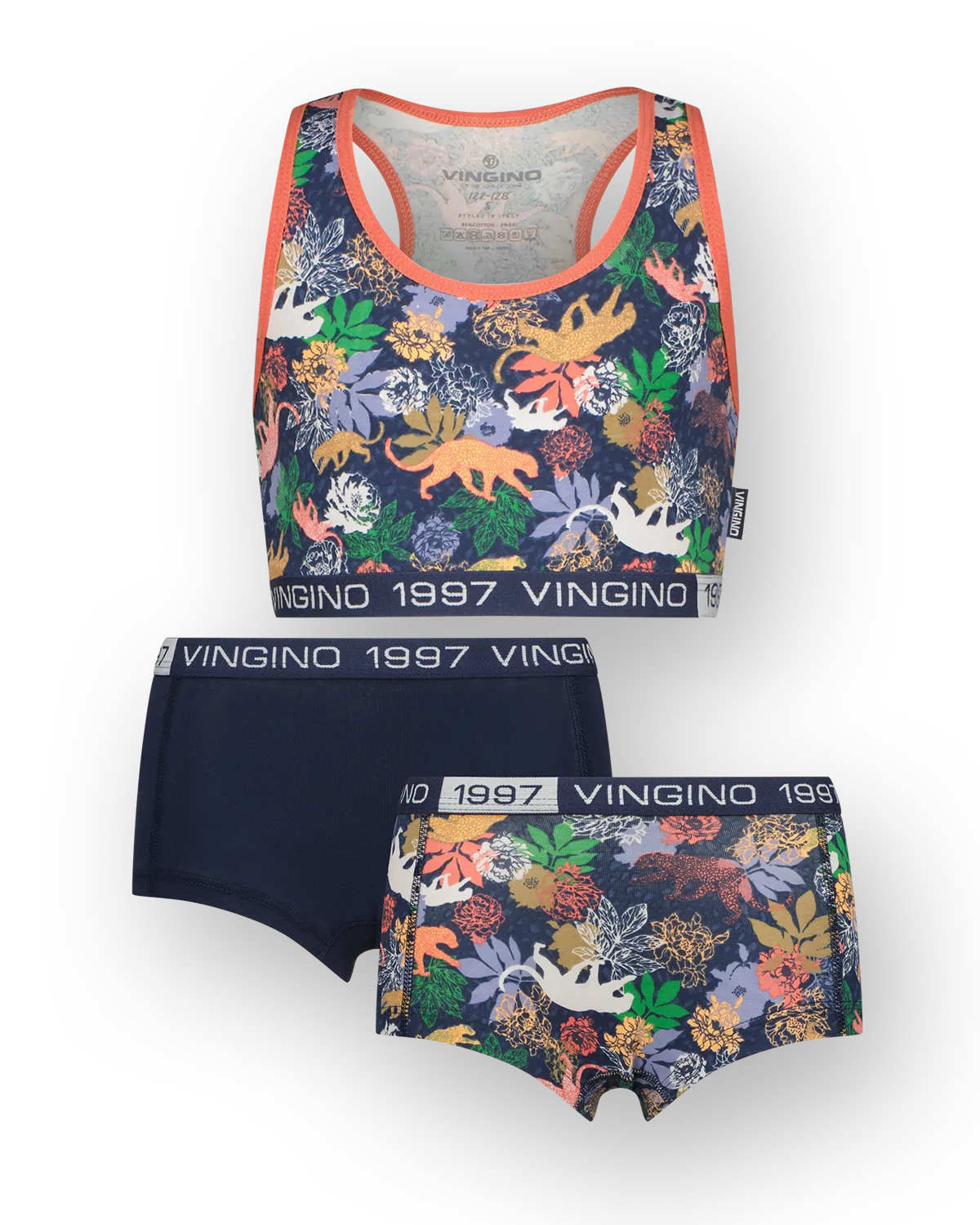 Mädchen Unterwäsche Tigerflower 3Pieces Set | Blau