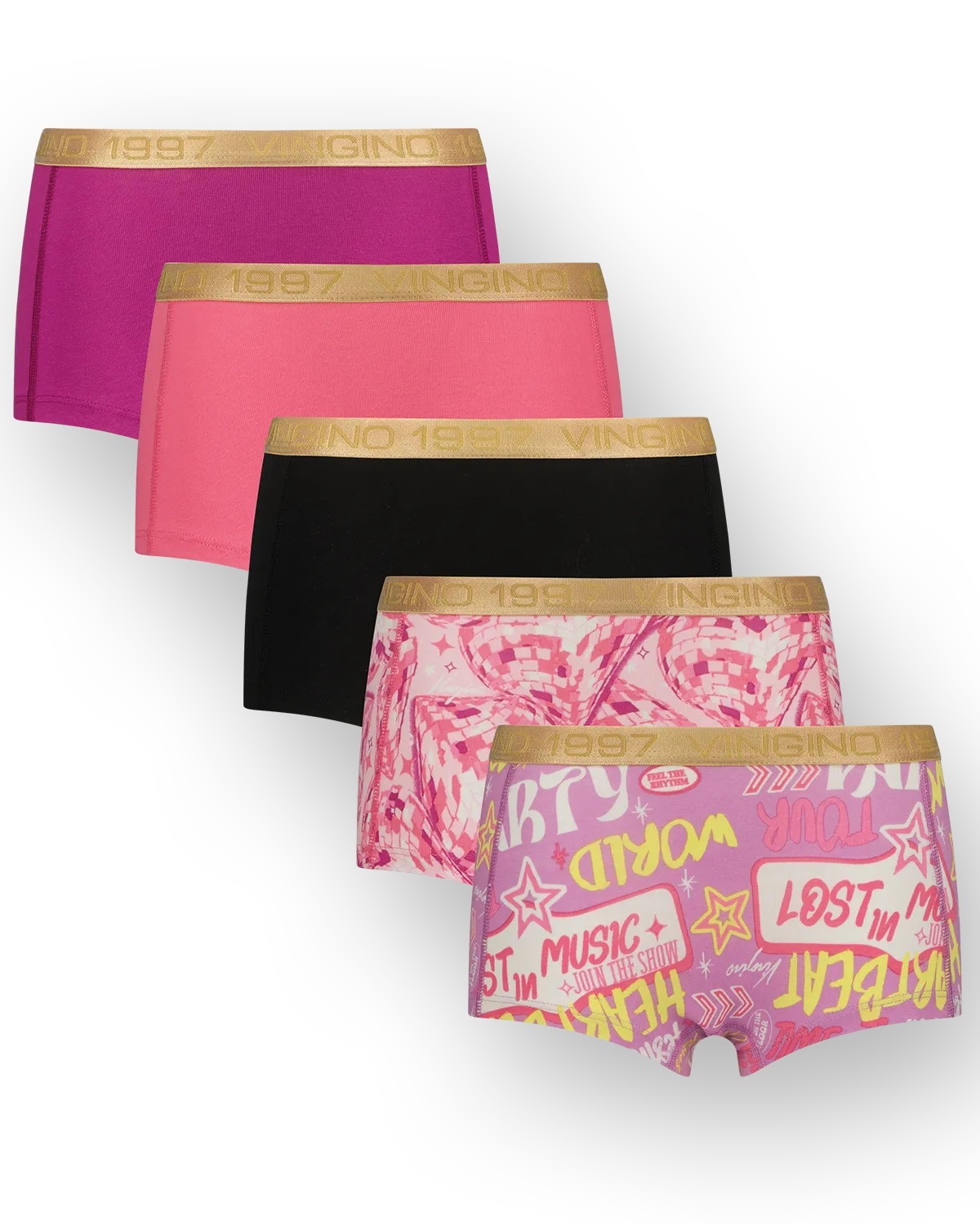 Mädchen Hipster festival 5-pack | Schwarz
