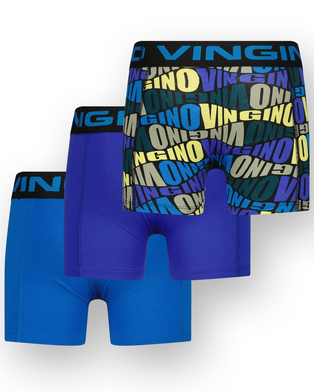 Jungen Boxer Blue text 3-pack | Blau