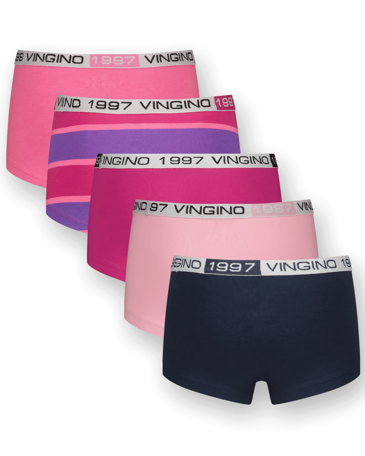 Mädchen Hipster Stripe 5 pack | Schwarz