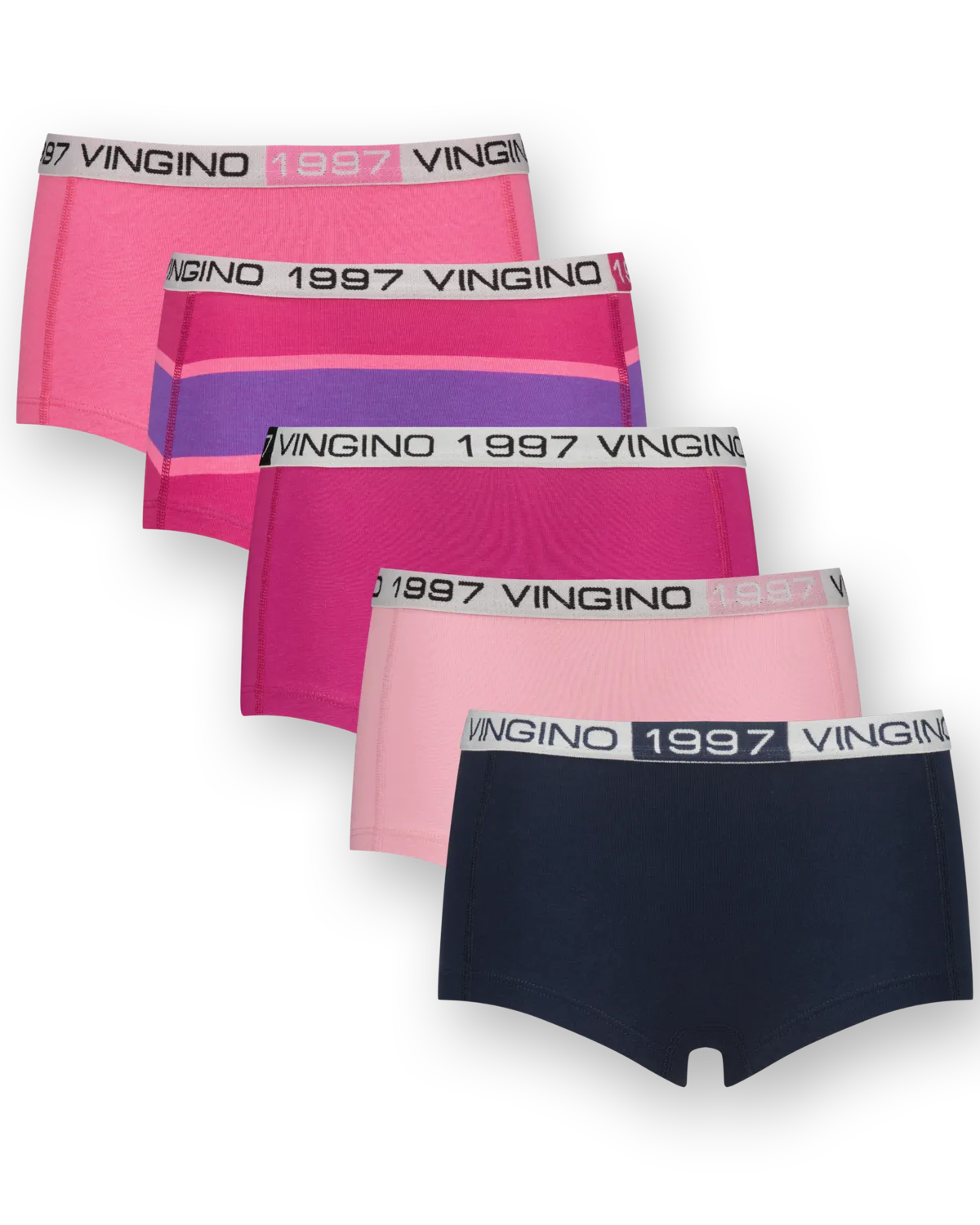 Mädchen Hipster Stripe 5 pack | Schwarz