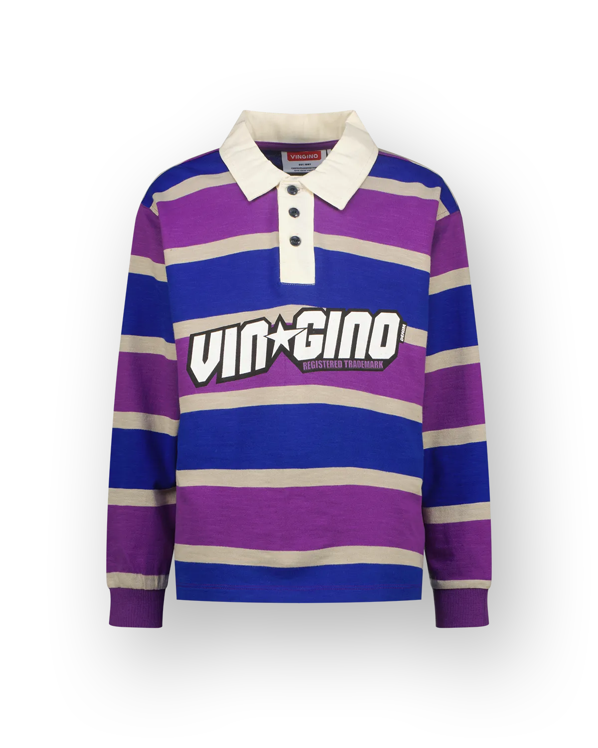Jungen Longsleeve Polo Nayo | Lila