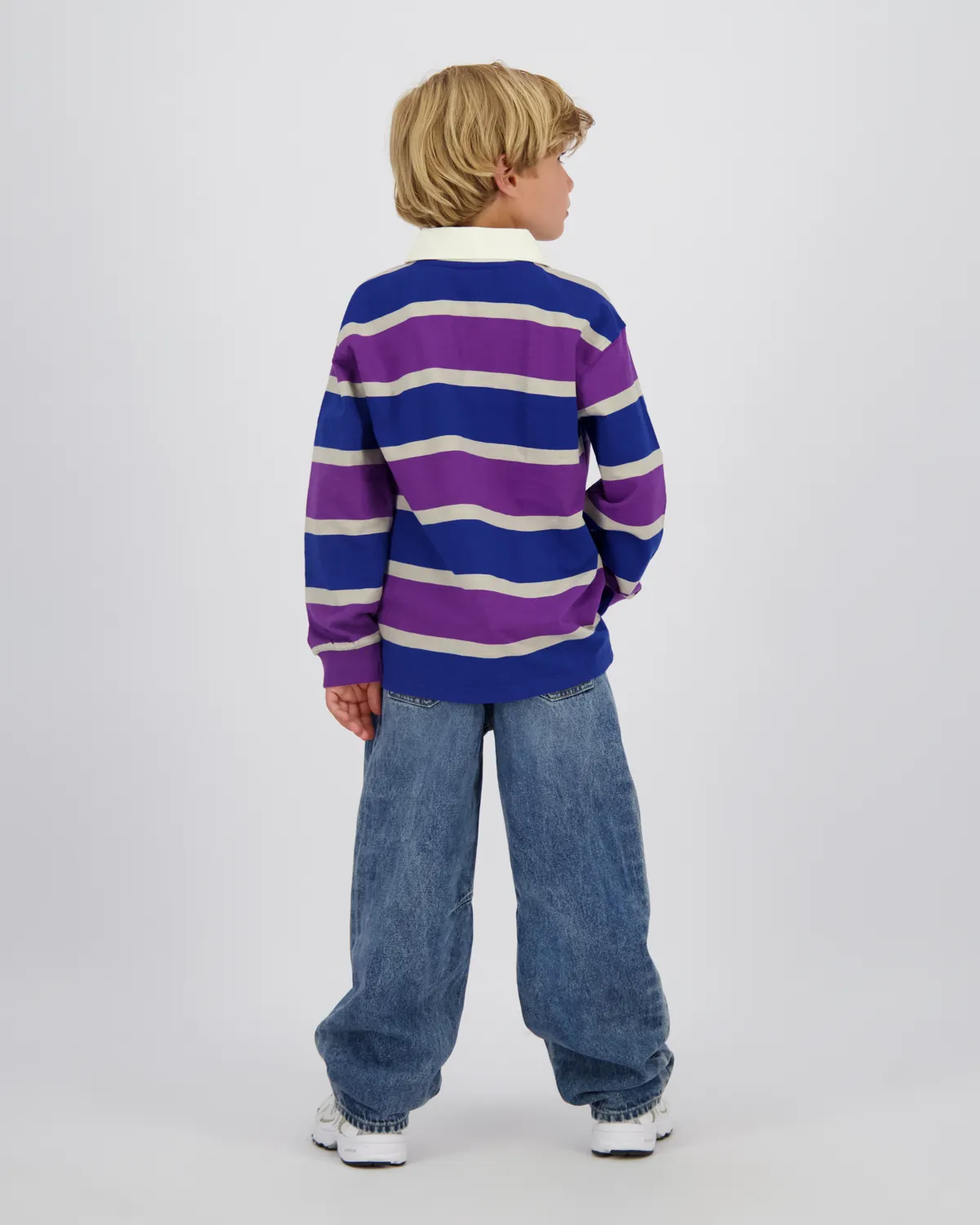 Jungen Longsleeve Polo Nayo | Lila