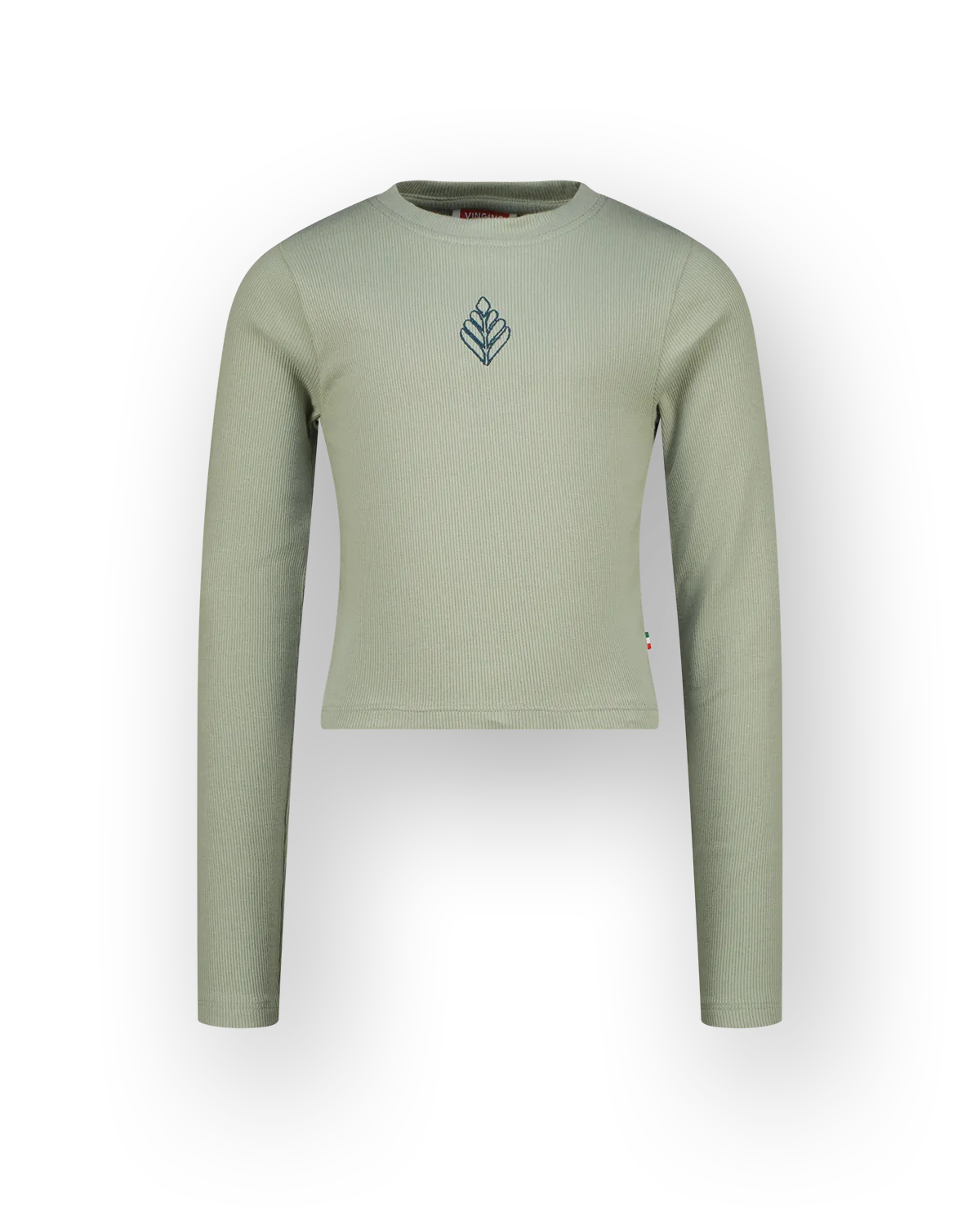 Mädchen Top G-basic-crop rib longsleeve | Grün