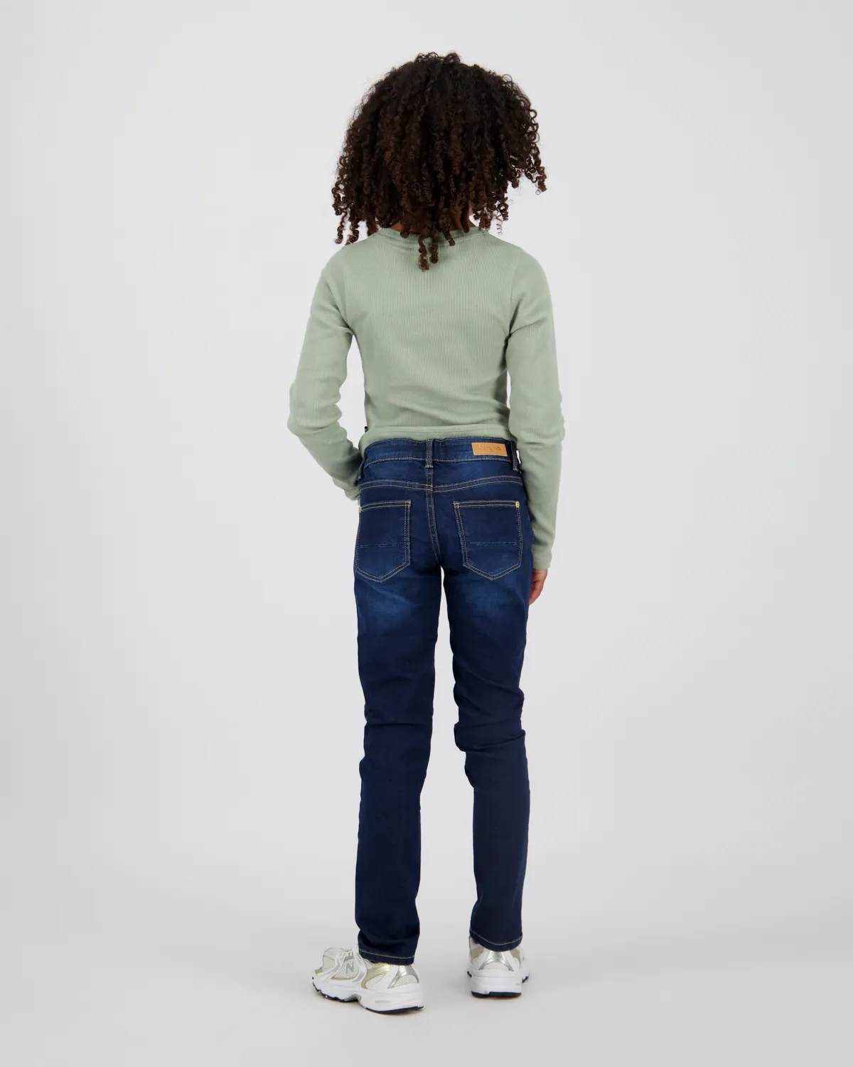 Mädchen Top G-basic-crop rib longsleeve | Grün