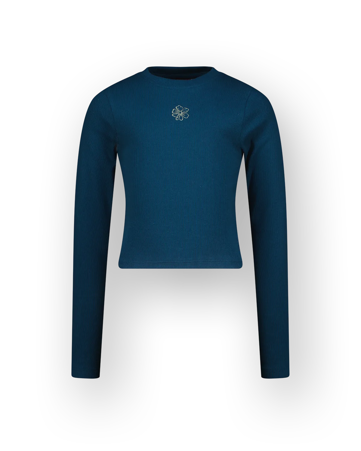 Mädchen Top G-basic-crop rib longsleeve | Blau