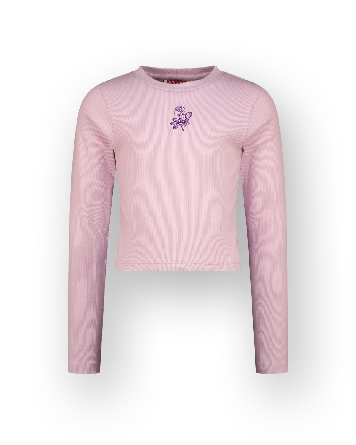 Mädchen Top G-basic-crop rib longsleeve | Lila